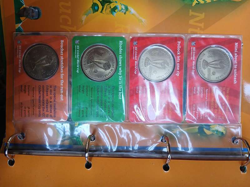 2003 cricket world cup medallion album and coins