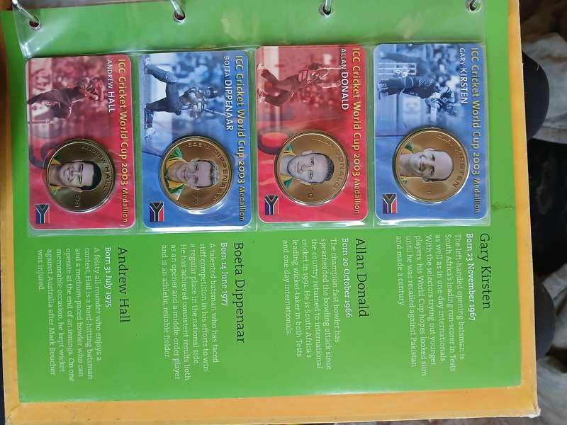 2003 cricket world cup medallion album and coins