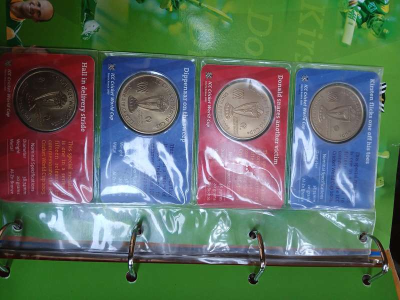 2003 cricket world cup medallion album and coins