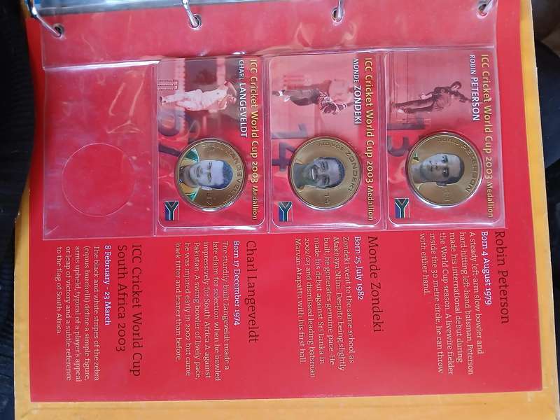 2003 cricket world cup medallion album and coins