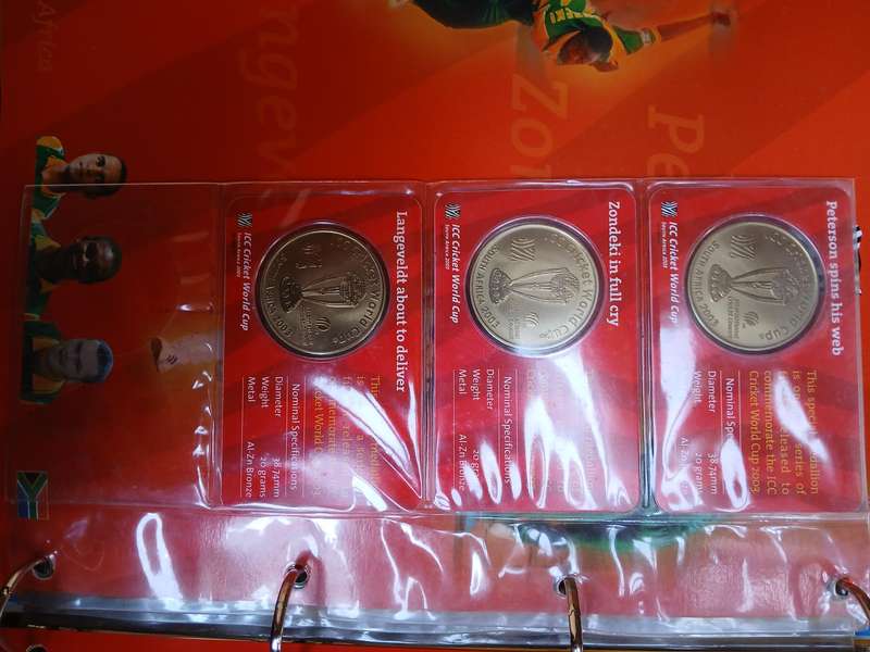 2003 cricket world cup medallion album and coins
