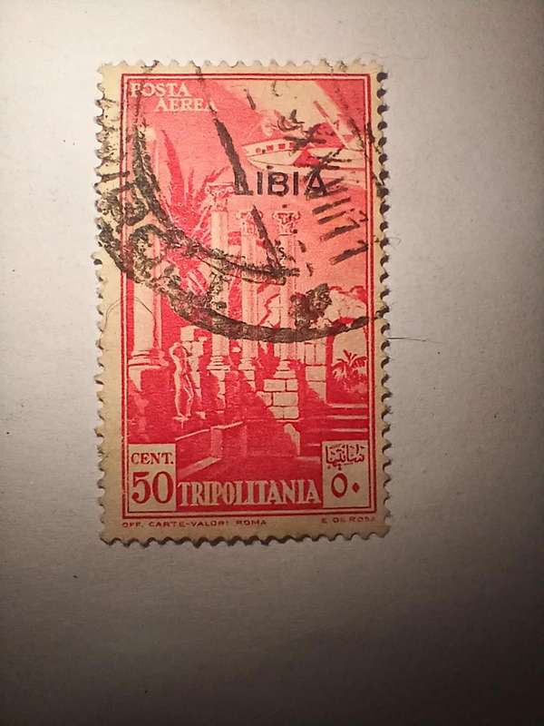 Tripolitania 50c stamp with libia overprint