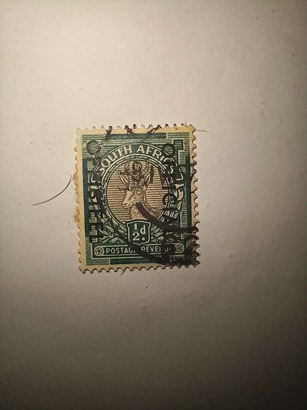 South africa springboks stamp with official overprint
