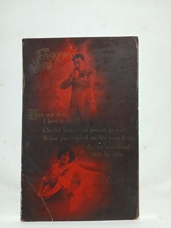 Real picture postcard portrait in red light