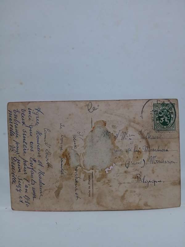 Vintage rare real picture postcard portrait in pink