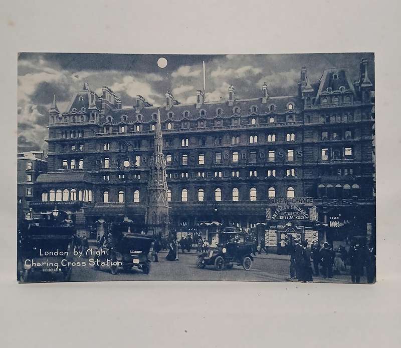 Real picture postcard night scene of london