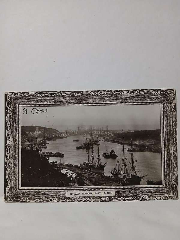 Real picture postcard of Buffalo Harbour east london 1913