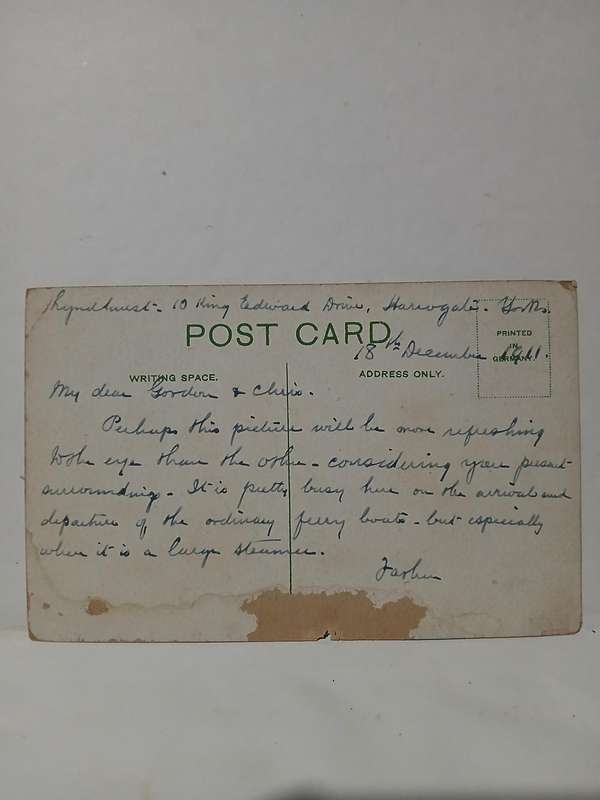 Vintage real picture shipping postcard 1911