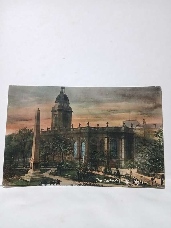 Vintage colour sunset scene postcard