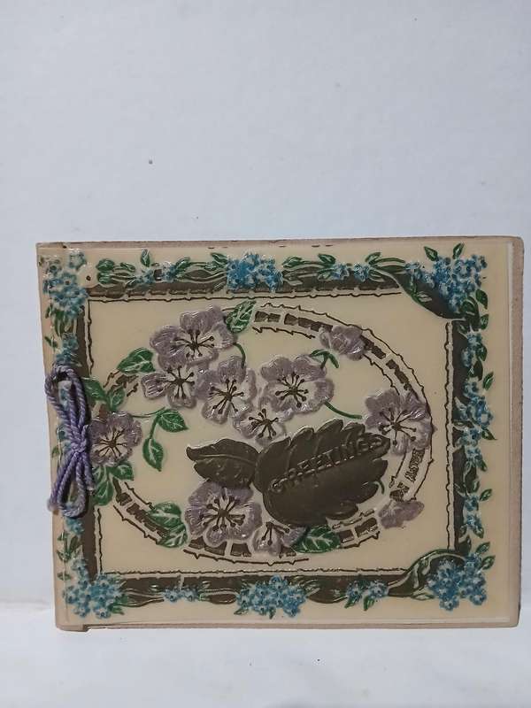 Rare Vintage celluloid embossed greeting card