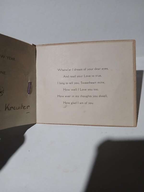 Rare Vintage celluloid embossed greeting card