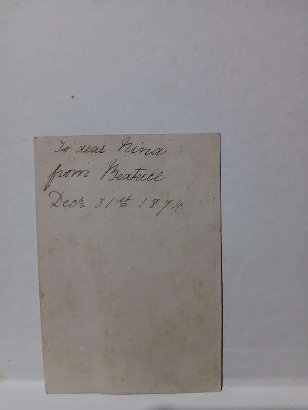 Vintage new year greeting card dated 1874