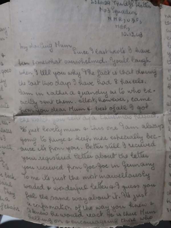 Ww2 active service letter card airmail 1943