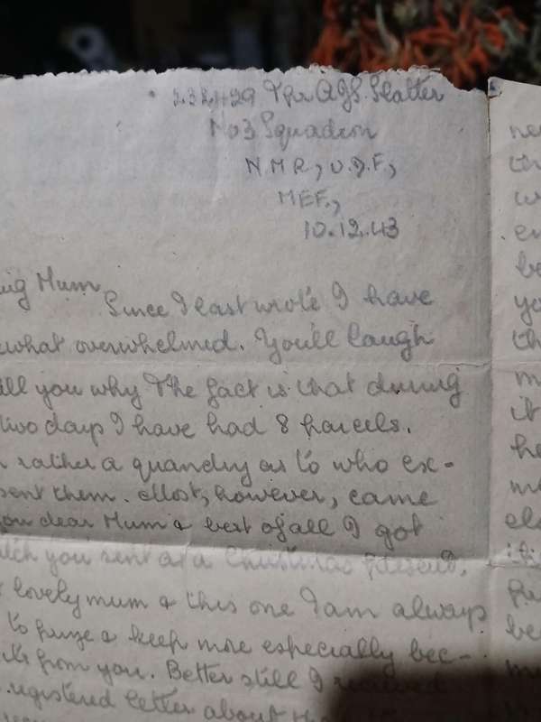 Ww2 active service letter card airmail 1943
