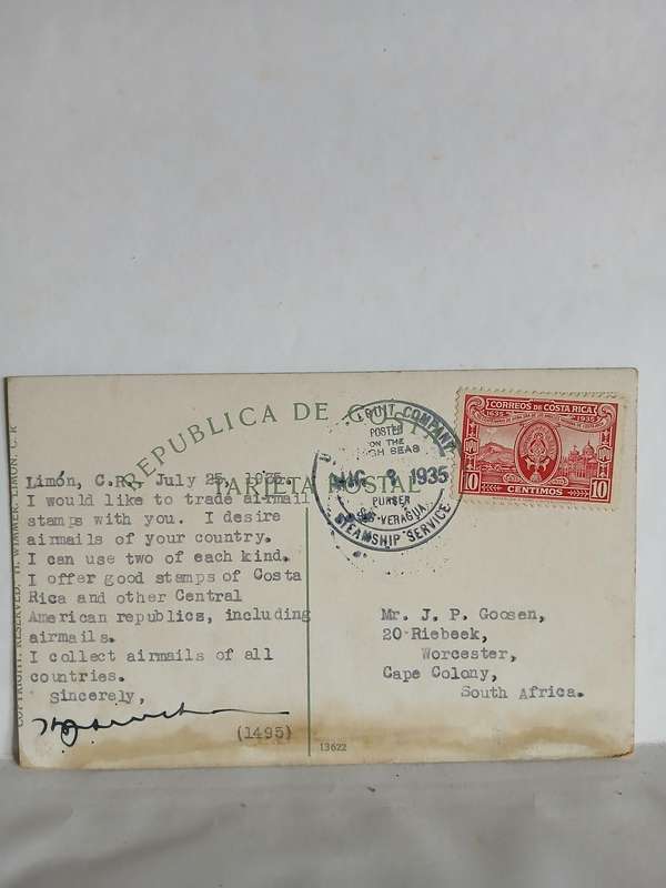 Paquebot postcard 1935