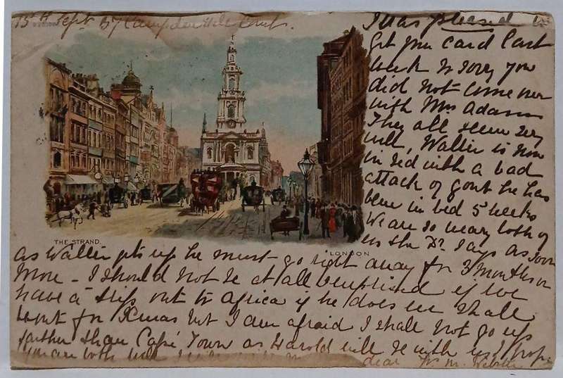 Vintage postcard the strand 1905