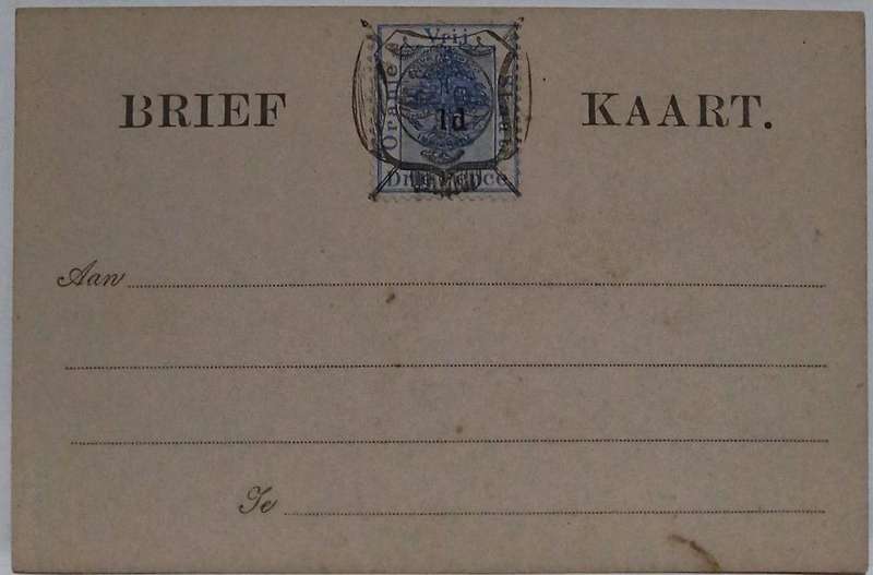 Vintage brief Kaart with 1d surcharge and coat of arms overprint