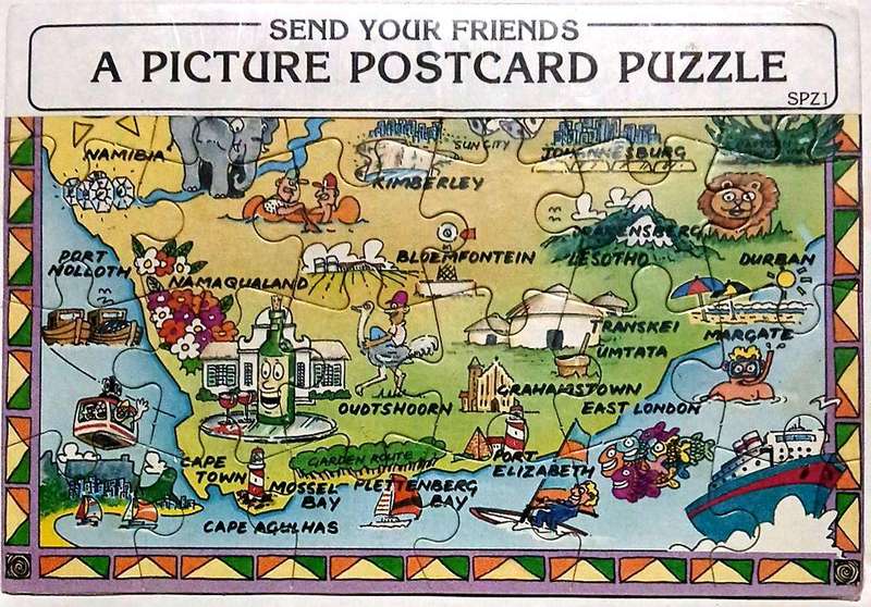 A picture postcard puzzle of South Africa