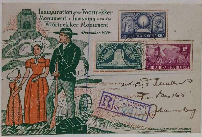 Fdc inauguration of the voortrekker monument 1949