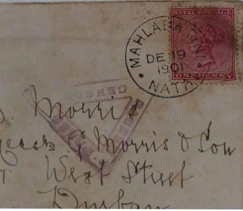 1901 second Boer war censorship cancelled envelope sent from mahlabathini