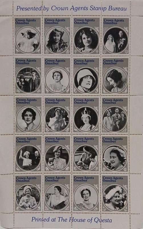 Mint Queen mother crown agents omnibus  commemorative sheet of Stamps