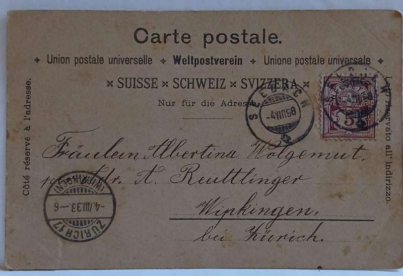 Gruss aus Seebach 1898 colour postcard