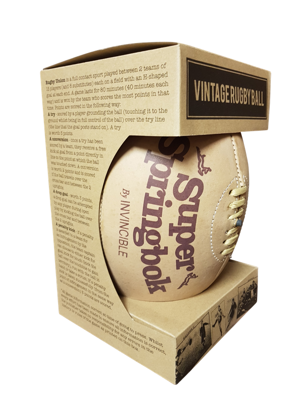 VIntage Super Springbok Leather Rugby Ball size 5