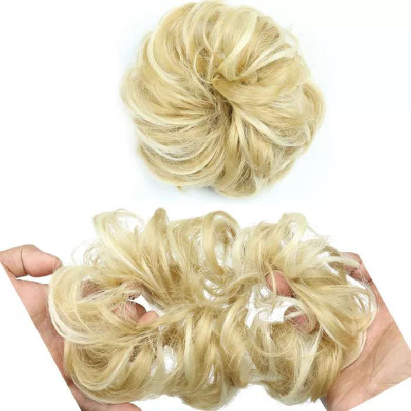 Tousled Messy Hair Chignon Scrunchie Hair Bun
