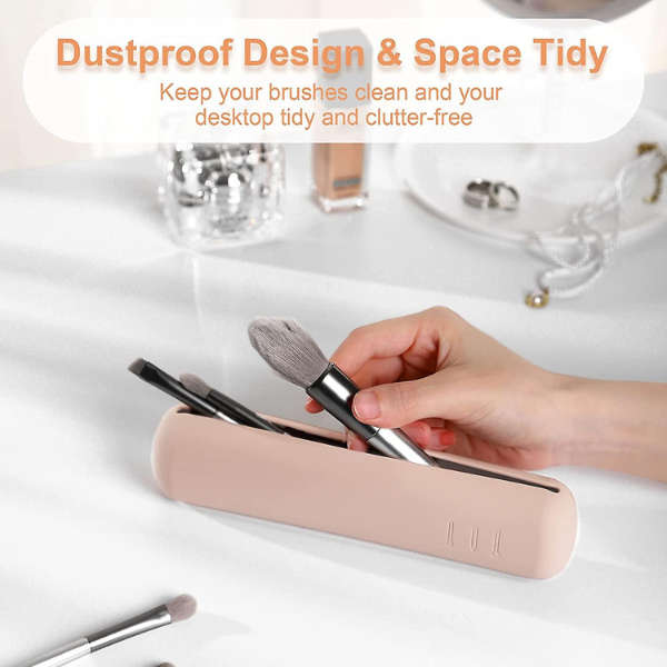 Makeup Cosmetic Brush Travel Holder Kit Pouch With Magnetic Snaps