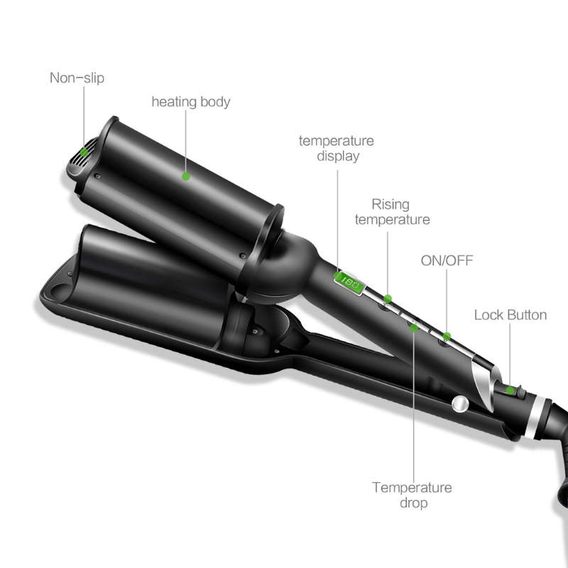 Wave 3 Barrels Big Wave Curling Crimping Hair Styler Iron