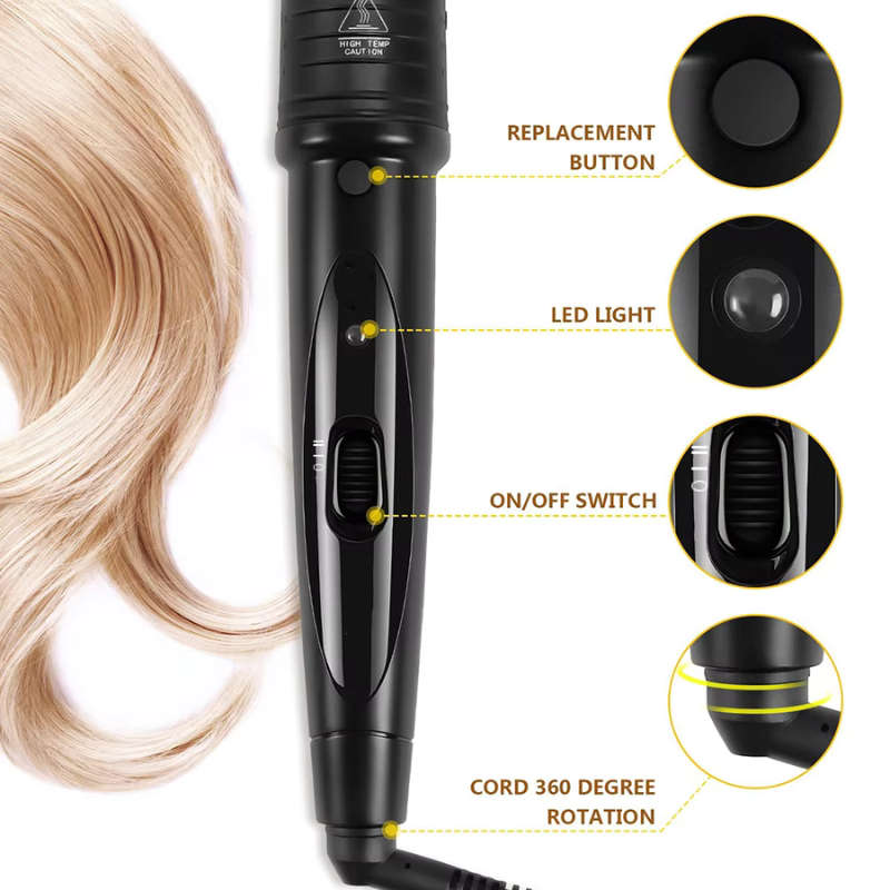 7-IN-1 INTERCHANGEABLE HAIR CURLING WAND SET CERAMIC HAIR CURLER