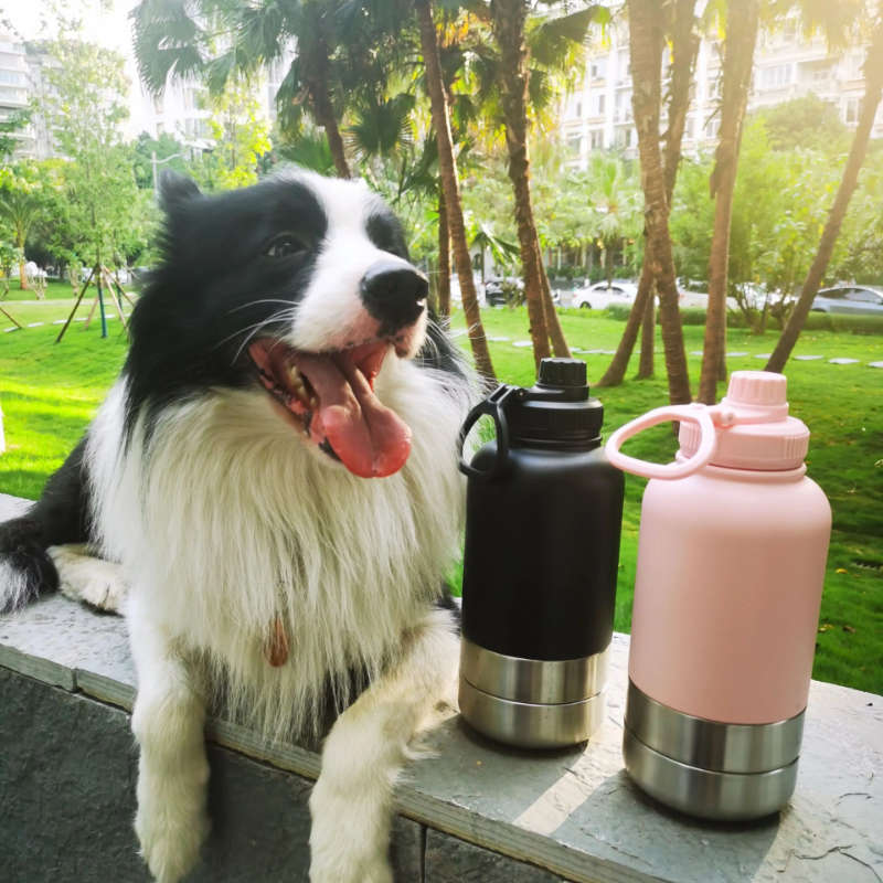 Insulated Portable Travel 3 in 1 Pet Water Feeder Bottle