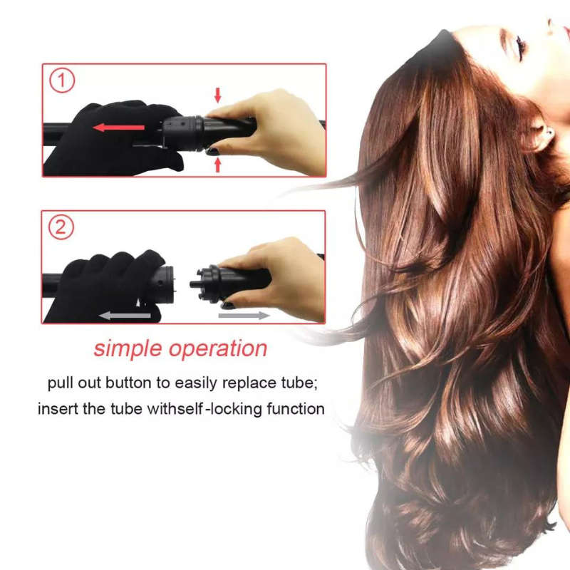 7-IN-1 INTERCHANGEABLE HAIR CURLING WAND SET CERAMIC HAIR CURLER