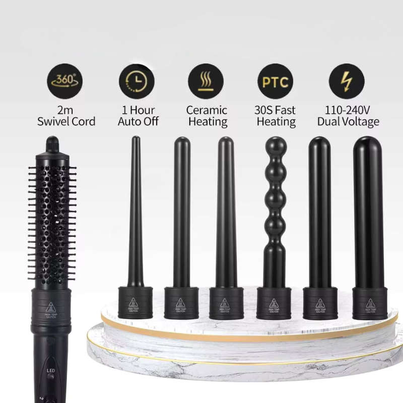 7-IN-1 INTERCHANGEABLE HAIR CURLING WAND SET CERAMIC HAIR CURLER