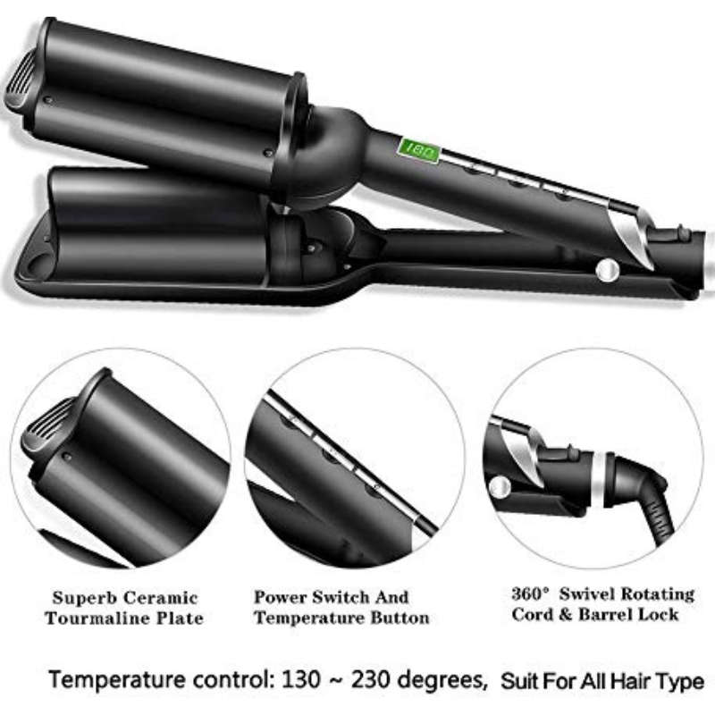 Wave 3 Barrels Big Wave Curling Crimping Hair Styler Iron