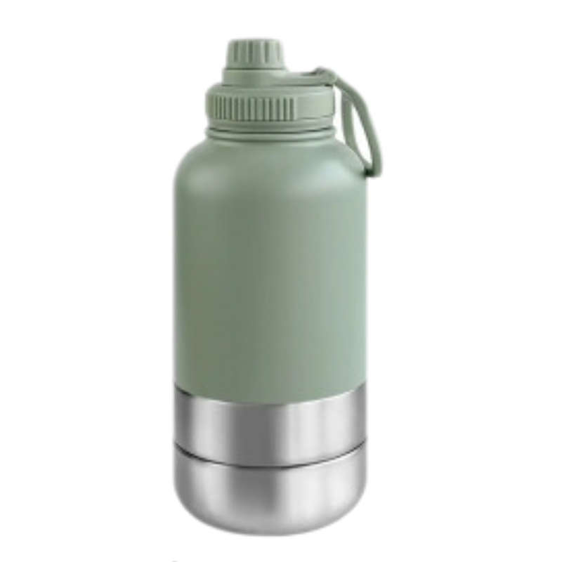 Insulated Portable Travel 3 in 1 Pet Water Feeder Bottle