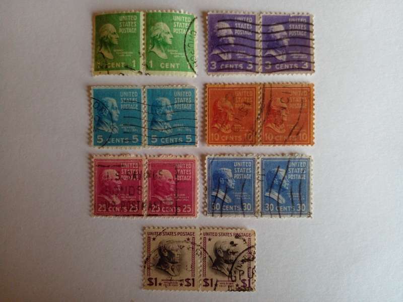 USA 1938 Presidential Issue in pairs