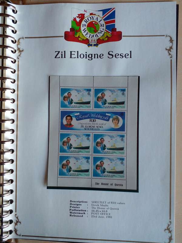 Album 1981 Commonwealth Royal Wedding stamps 100% Complete. All Mint issues