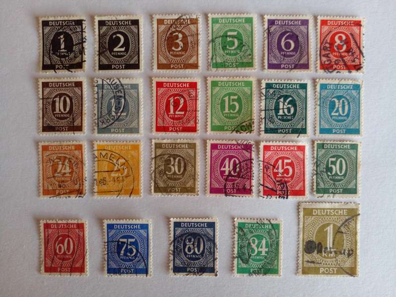 Germany (Deutsche Post) 1946 Value Stamps