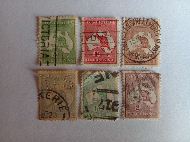 Australia 1913 Kangeroo on Map