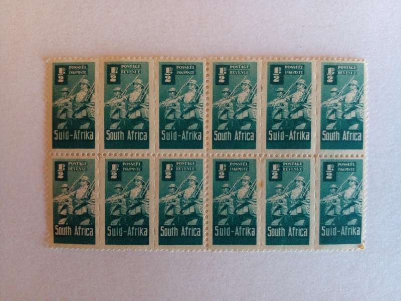 Union of SA 1942 War Effort ½d Block of 4