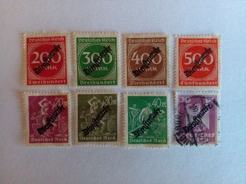 Germany (Deutsches Reich) 1923 Overprints for Official Use