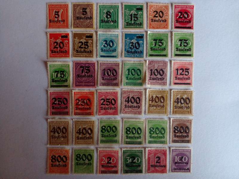 Germany (Deutsches Reich) 1923 Hyper Inflation Overprints