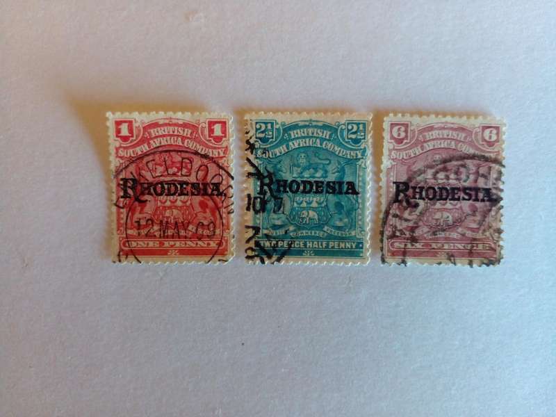 BSAC 1909 Rhodesia overprints