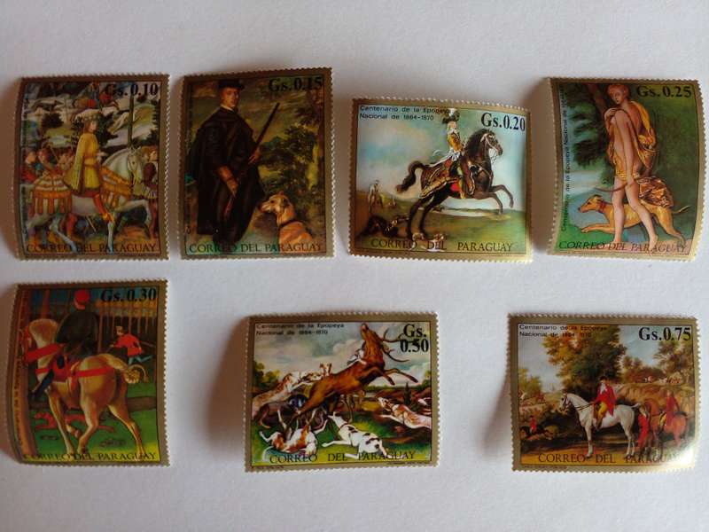 Paraguay 1971 Paintings of Hunting Scenes (Complete Set)
