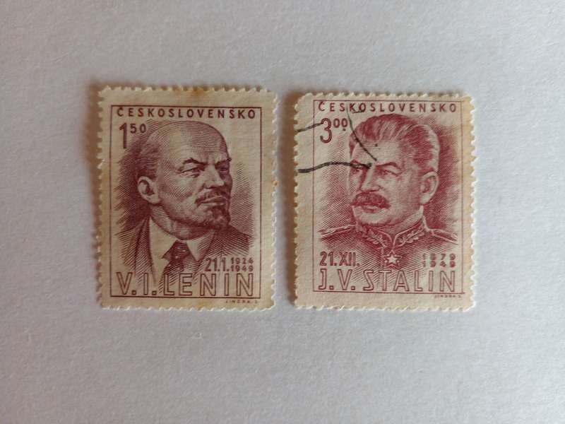 Czechoslovakia 1949 Anniversaries: Lenin and Stalin