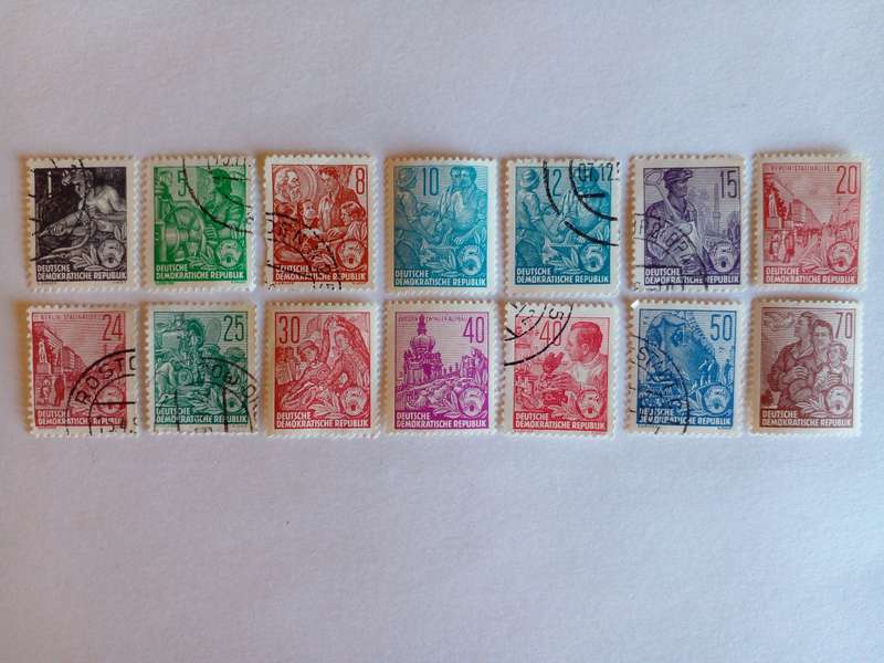 Germany (DDR) 1955 Five Year Plan (Lines on Background)