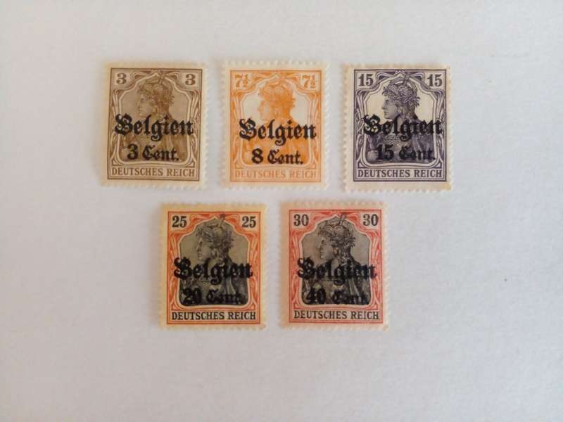 Belgium 1915 WW1 German Occupation (3c hinged other mint)