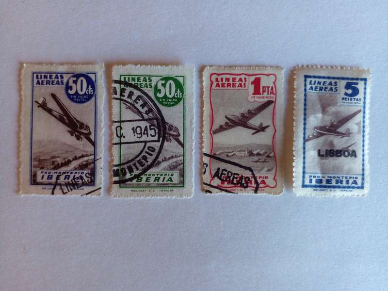 Spain 1945 Iberia Airlines Charity Stamps