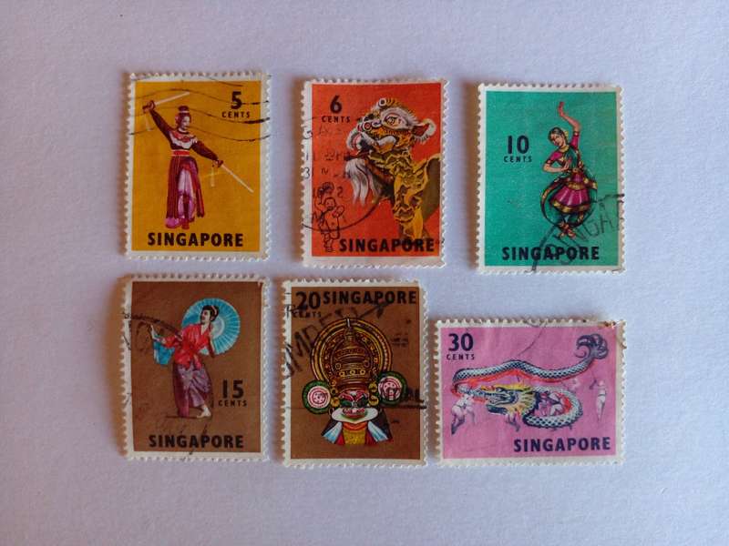 Singapore 1968 Folk and Mask Dancers